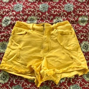 High waist jean shorts